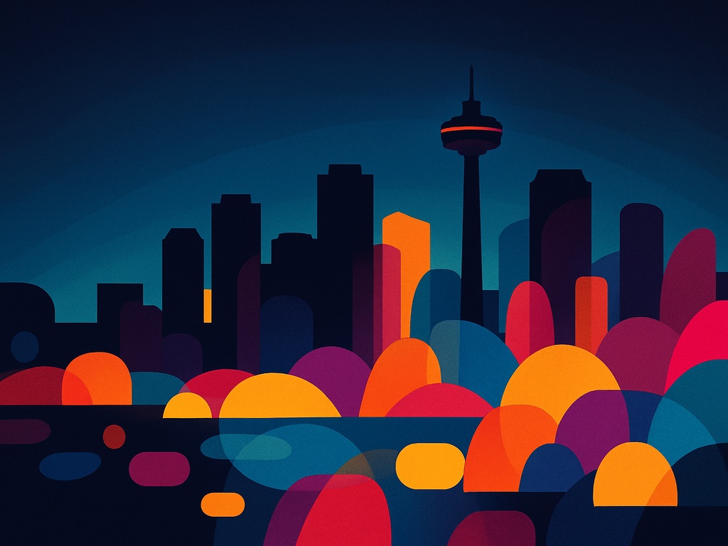 artistic night skyline